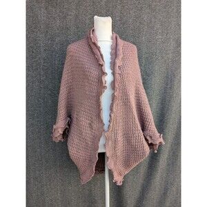 Anthropologie Pink Ruffled Cardigan